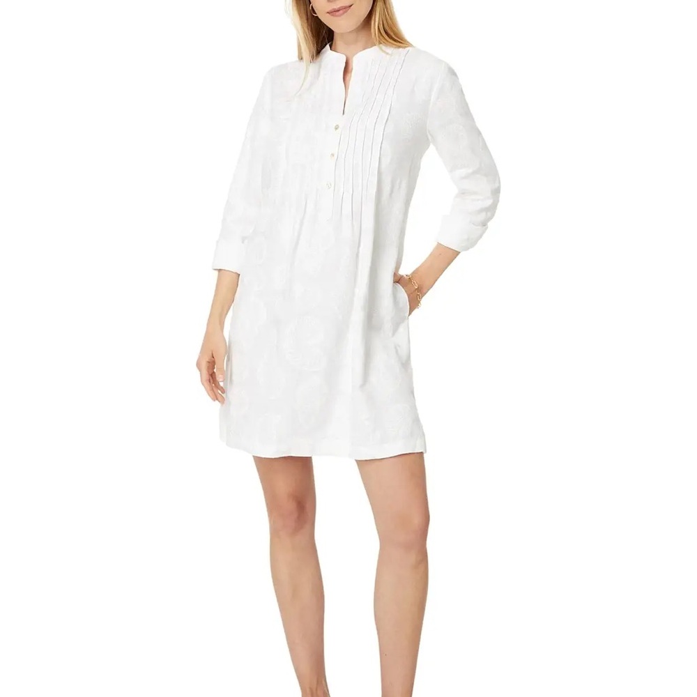 Lily Pulitzer Rhoda Popover Tunic in Resort White (Shell of a Good Time)